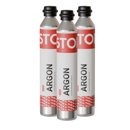 Three argon cartridges