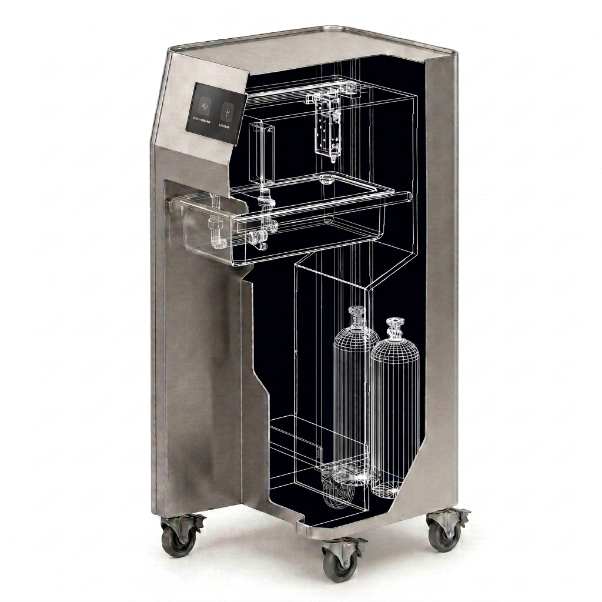 STOR PREPStation with a cutaway view of its internal vacuum and gas-flushing components